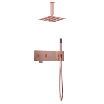 Vierkante inbouw regendouche met plafond arm 25cm douchekop, Verzenden, Nieuw