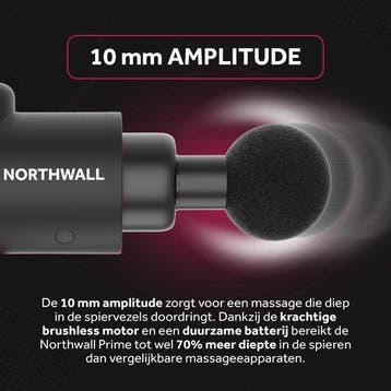 2dekans | Northwall Massage Gun Professioneel Prime -, Sport en Fitness, Ophalen of Verzenden, Zo goed als nieuw