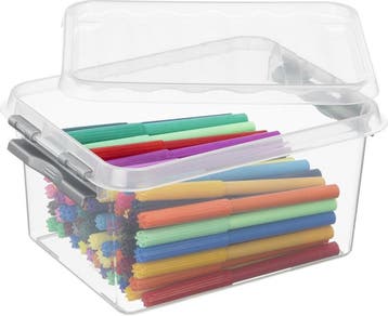 Sunware Q-line Opbergbox Transparant/Grijs 2 liter Set van 6, Ophalen of Verzenden, Nieuw