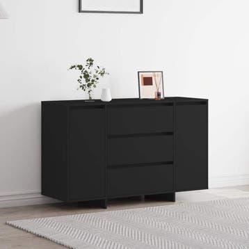 vidaXL Dressoir Zwart 120 x 41 x 75 cm Bewerkt hout, Huis en Inrichting, Kasten | Dressoirs, Verzenden, Nieuw, Overige houtsoorten