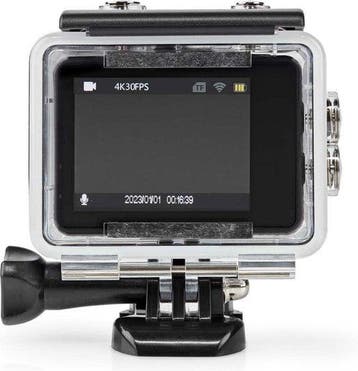 Nedis Action Camera – 4K@30fps – 16 MP – Dual Screen – 30M W, Verzenden, Zo goed als nieuw
