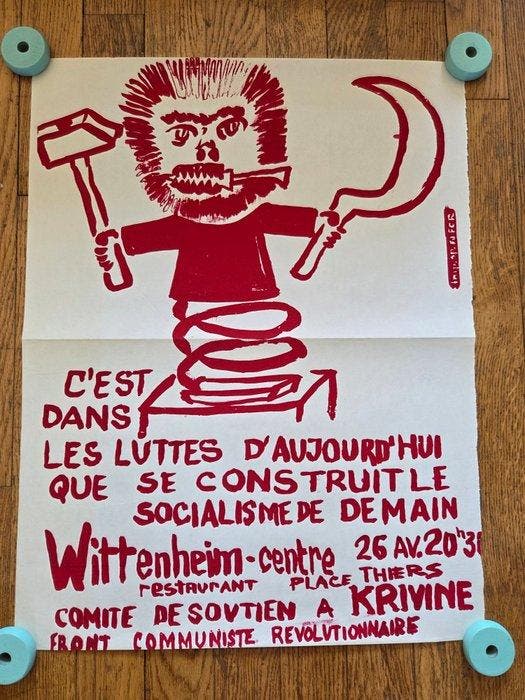 Front Communiste Révolutionnaire - Atelier populaire - Cest, Antiek en Kunst, Kunst | Tekeningen en Foto's
