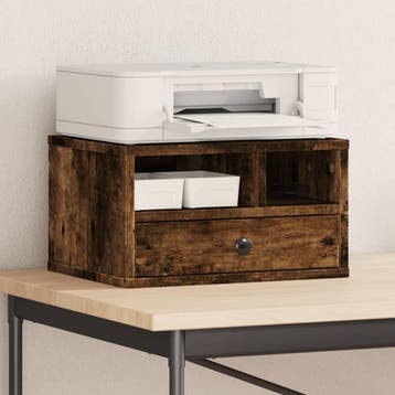 vidaXL Printerkastje 40x32x22,5 cm bewerkt hout gerookt, Verzenden, Nieuw