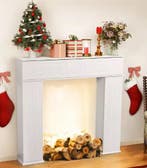 Witte decoratieve haard met opbergruimte – 107 cm breed, Verzenden, Nieuw