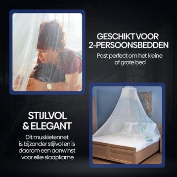 NIVADA Klamboe XL 2 Persoons - Met Ophangkoord - Rond -, Caravans en Kamperen, Ophalen of Verzenden, Nieuw
