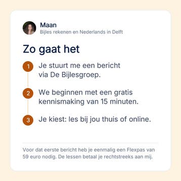 Rekenen bijles in Delft voor de basisschool tot en met vwo, Privéles, Bijles