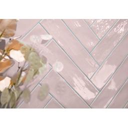 Wandtegel Gazzini Harmony Blush Handvorm Roze Glans 7,5x30, Nieuw, 20 tot 40 cm, 10 m² of meer, Wandtegels