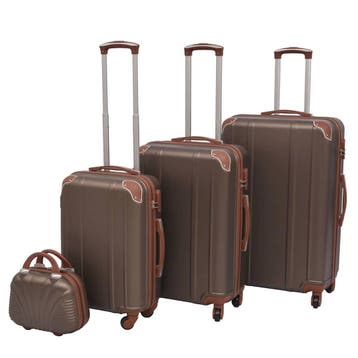 vidaXL Harde rolkoffer set bruin 4-dlg, Sieraden, Tassen en Uiterlijk, Koffers, Verzenden, Nieuw