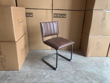 Veiling - Stoel Dunk (set van 6) Stof - Bruin - Donkerbruin, Huis en Inrichting, Stoelen, Nieuw