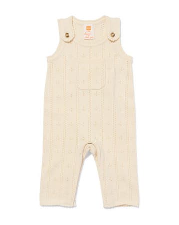 HEMA Babyjumpsuit ajour ecru, Verzenden, Nieuw