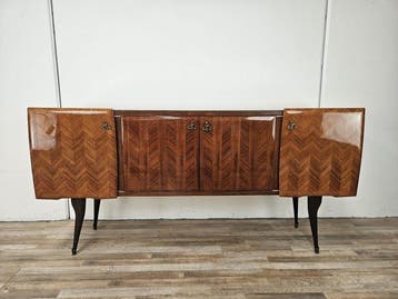 Credenza - Sideboard bekleed met mahonie en voorzien van een