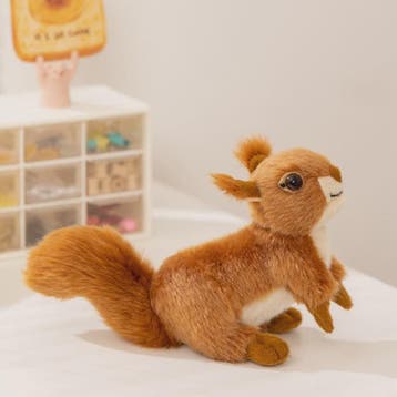 Schattige Zittende Eekhoorn Pluche Knuffel - Perfect Cadeau, Dieren en Toebehoren