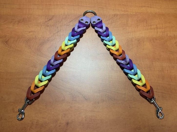 Leren duo honden riem Rainbow, Auto-onderdelen, Overige Auto-onderdelen, Nieuw, Ophalen of Verzenden