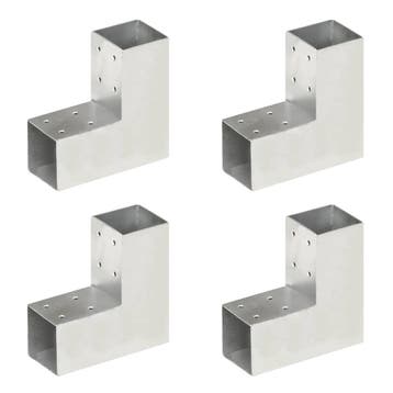 vidaXL Paalverbindingen 4 st L-vorm 71x71 mm gegalvaniseerd, Verzenden, Nieuw