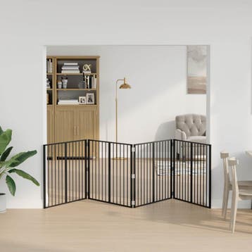 vidaXL Hondenhek 4 pcs Zwart 100 x 80 cm Gegalvaniseerd, Dieren en Toebehoren, Verzenden, Nieuw