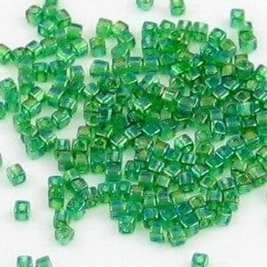 10 gram Kubus 1,8 mm Miyuki Kelly Green Transparant Rainbow, Hobby en Vrije tijd, Kralen en Sieraden maken, Ophalen of Verzenden