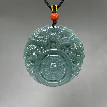 Snijwerk, Dragon Tai Chi Pendant - 47 mm - Gecertificeerde
