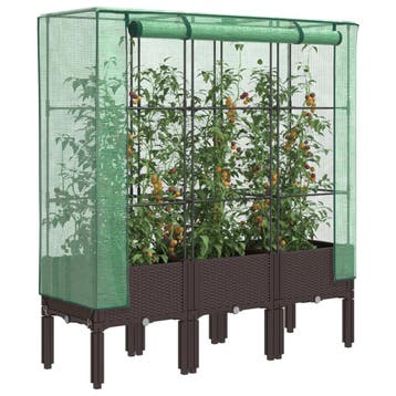 vidaXL Plantenbak verhoogd met kashoes 120x40x140 cm, Verzenden, Nieuw, Minder dan 60 cm, 60 cm of meer