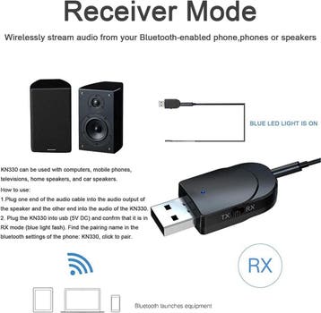 Bluetooth 5.0 adapter plug and play - bereik 10 m USB -, Ophalen of Verzenden, Zo goed als nieuw