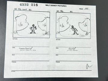 Walt Disney - Productie-storyboardpagina, ondertekend door, Verzamelen, Nieuw