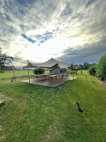 Nieuwe stretchtent te huur 7,5x10 / 15x10 / 22x10  Partytent, Opvouwbaar, Overige typen, 6 meter of meer, Nieuw