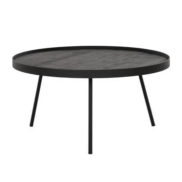 *WOONWINKEL* Salontafel Zwart Teak Opstaande Rand, Huis en Inrichting, Tafels | Salontafels, Verzenden, Nieuw