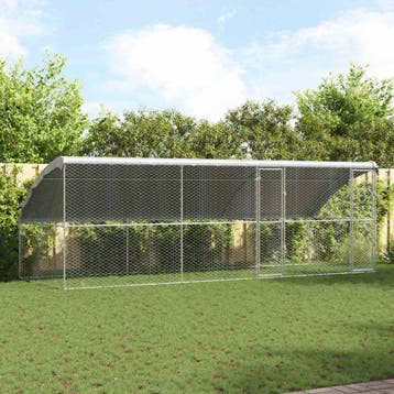 vidaXL Hondenhok 3 st Zilver 6 x 2 x 2 m Gegalvaniseerd, Verzenden, Nieuw