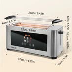 RVS Broodrooster 1400W met Touch Display – 4 Sneetjes, Verzenden