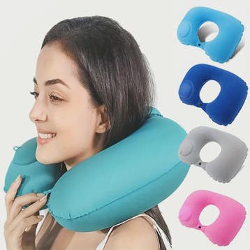 Opblaasbaar Nekkussen met Flocklaag - Compact en Zelfvullend, Verzenden, Nieuw