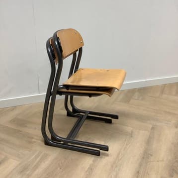 complete schoolset Ahrend 10 stoelen + 10 tafels, Antraciet, Ophalen of Verzenden, Gebruikt, Hout
