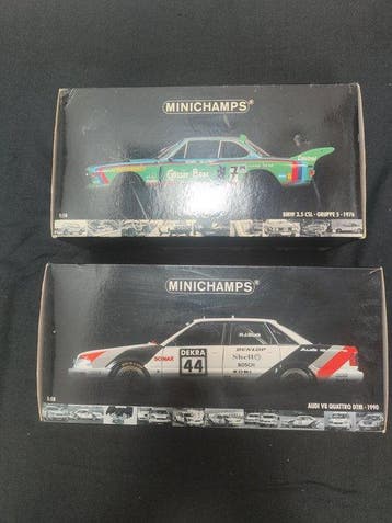 Minichamps 1:18 - Modelauto (2) - BMW 3.5 CSL - Gruppe 5 -, Nieuw