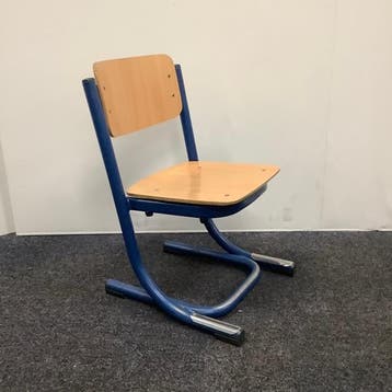 complete set 15 stuks schoolstoelen Presikhaaf (roze stip),, Ophalen of Verzenden, Gebruikt, Hout, Vijf, Zes of meer stoelen