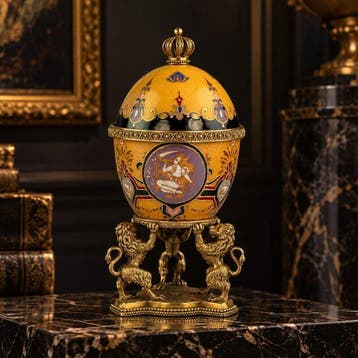 Doos - Porselein, Brons - Fabergé-stijl ei