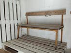 Bank - Staal, Vurenhout - Vintage schoolbank, Antiek en Kunst, Antiek | Wandborden en Tegels