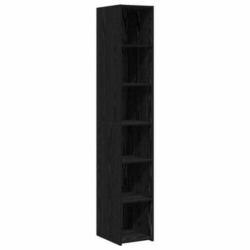 vidaXL buffetkast Zwart eiken 30 x 41 x 185 cm Bewerkt hout, Minder dan 50 cm, Verzenden, Nieuw, Minder dan 100 cm