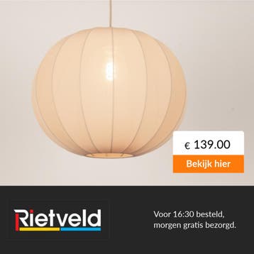 Rietveld-Hanglampen-Beige, Zand-Stof, Huis en Inrichting, Verzenden, Nieuw