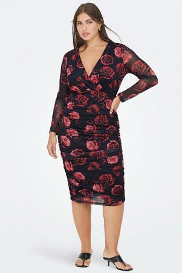 ONLY ECO jurk v-hals rozen print lm Maat:, Verzenden, Nieuw, Overige kleuren