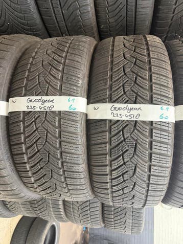 225-45-18 Goodyear Winterbanden 6.5mm Incl Montage 225 45 18, Ophalen, 18 inch, Gebruikt, Winterbanden
