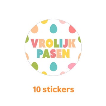 Vrolijk pasen - 10 stickers - Sluitstickers - paashaas -..., Ophalen of Verzenden, Nieuw, Sticker