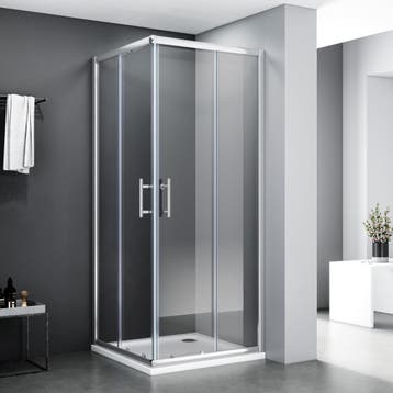 Douchewand 76x76cm - 5mm Glas | 47% Korting | Nieuw, Ophalen of Verzenden, Zo goed als nieuw, Chroom, Douche