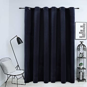 vidaXL Gordijn verduisterend met ringen 290x245 cm fluweel, Verzenden, Nieuw, Zwart