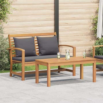 vidaXL Bank Bruin en Donkergrijs 110 x 66 x 76 cm Massief, Tuin en Terras, Verzenden, Nieuw