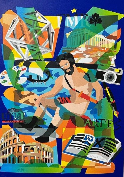 Ugo Nespolo (1941) - Ulisse, Antiek en Kunst, Antiek | Overige Antiek
