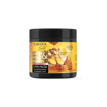 Natuurllijke haar masker met gember, honing en keratine, Nieuw