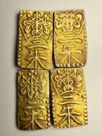 Japan. 4x Ni Shu Kin Manen 1860-1869 Edo Gold