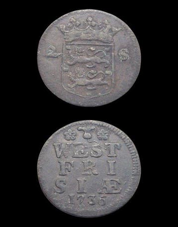 Nederland, West-Friesland 2 of Dubbele Stuiver 1736, Postzegels en Munten, Munten | Nederland