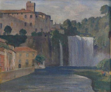 Ferruccio Scattola (1873-1950) - Veduta di Isola del Liri
