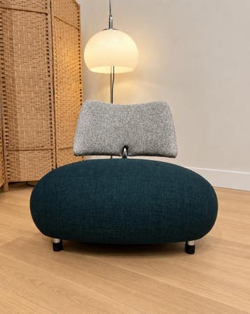 NIEUW Leolux Pallone Fauteuil Groen/Ecru | NP €2.459, Huis en Inrichting, Nieuw, 75 tot 100 cm, Ophalen of Verzenden, 75 tot 100 cm