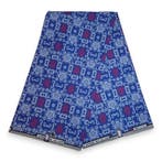 Afrikaanse wax print stof - Blauw Bogolan Icons - 100% katoe, Hobby en Vrije tijd, Stoffen en Lappen, Ophalen of Verzenden, Nieuw