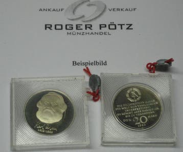 Ddr 20 Mark 100 Todestag Karl Marx 1983 Pp originalverplo..., Postzegels en Munten, Verzenden
